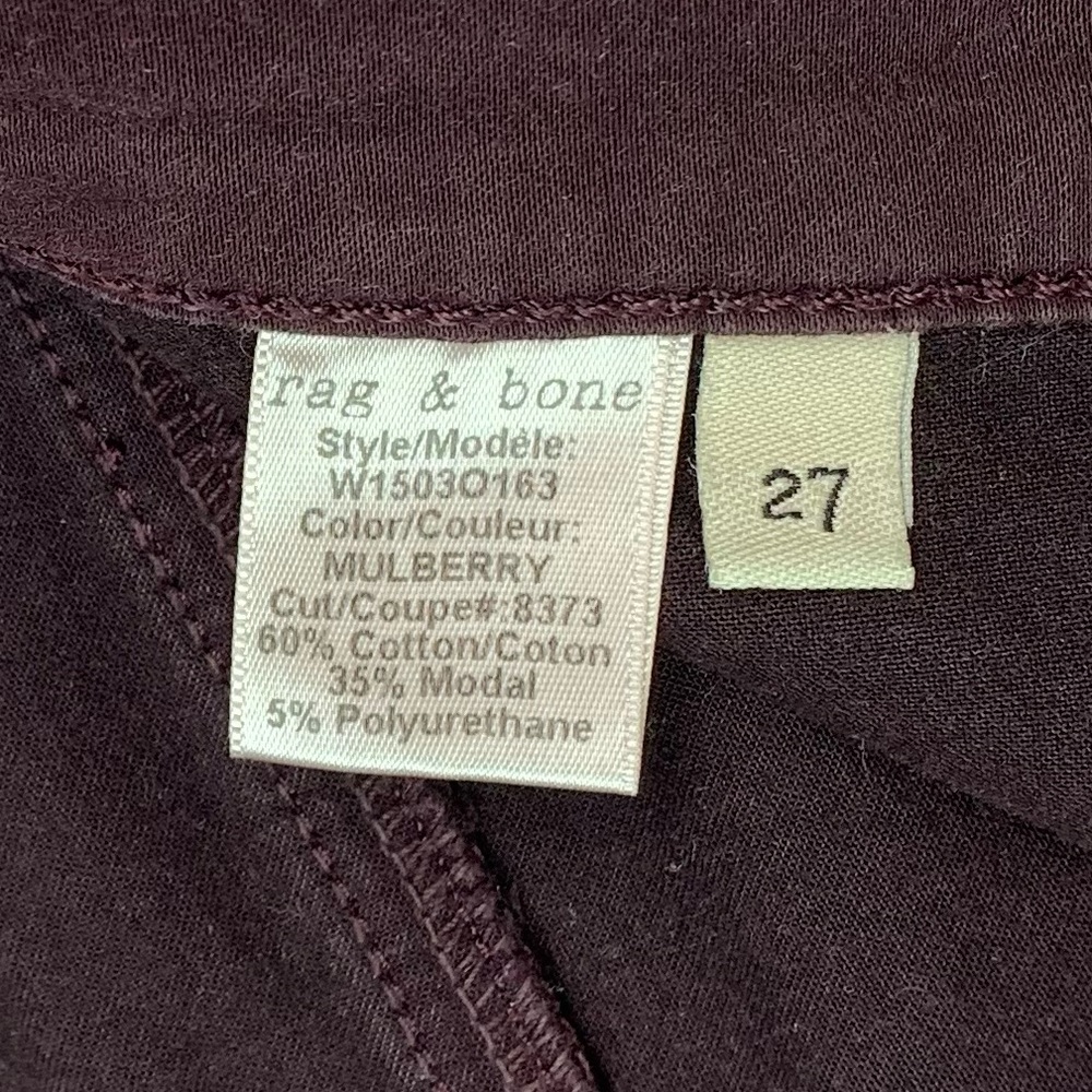 Rag&Bone Legging In Mulberry Pant Size 27 - image 8